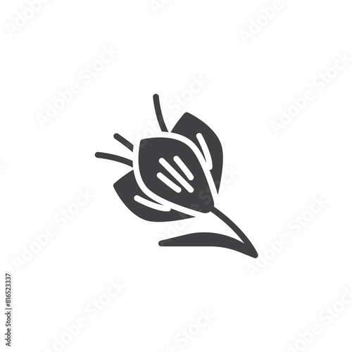 Saffron flower vector icon
