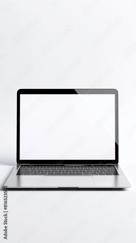 Vertical Image Of A Laptop Computer With A Blank Screen. Vertical Image Of A Laptop Computer With A Blank Screen.