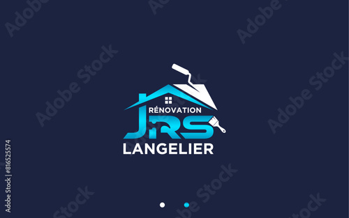 home renovation logo design vector silhouette illustration