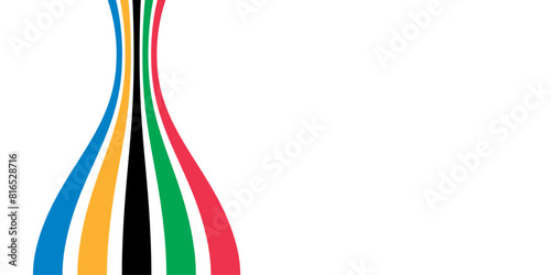 Abstract wavy stripes of Olympic games colors. vector illustration