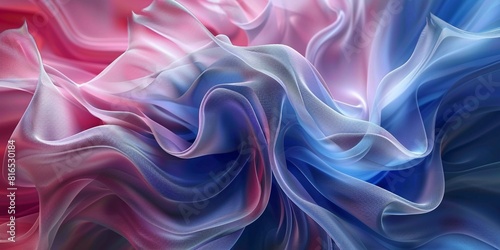 Wavy tile fabric background with pink and blue gradient colors