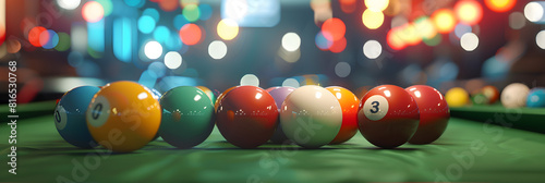 A bowling ball is in front of a dark background,Authentic Poolgame Image photo