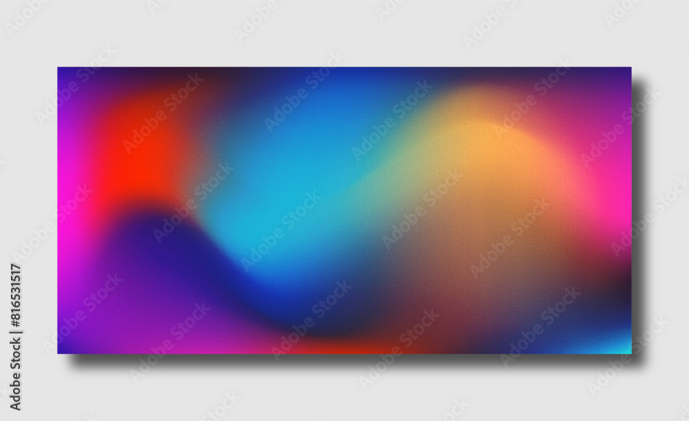 Naklejka premium Colorful Grainy Graident Abstract Background Soft noise texture effect light glow post template