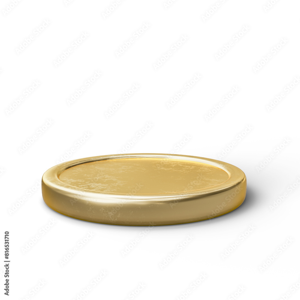 Golden Coin on White Background. 3D Illustration. File With Clipping Path. Golden Coin on White Background. 3D Illustration. File With Clipping Path.