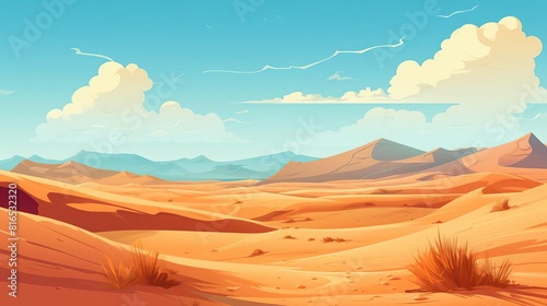 Sand dunes flat design side view desert adventure theme animation Complementary Color Scheme