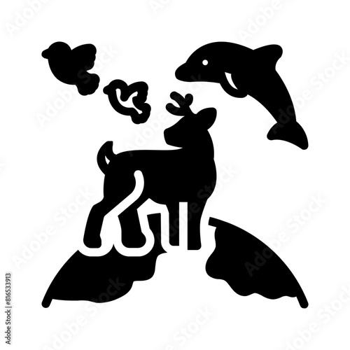 Vector solid black icon for Wildlife