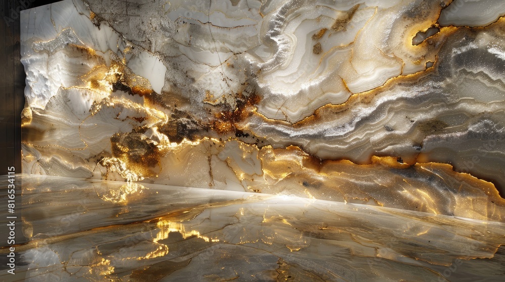 Obraz premium Distinctive Surface of Organic Stone Marble Onyx Granite