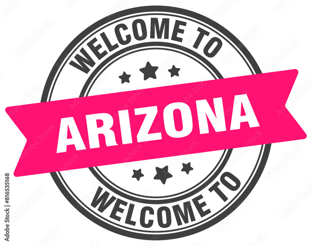 Welcome to Arizona stamp. Arizona round sign