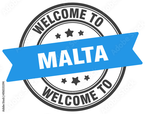 Welcome to Malta stamp. Malta round sign