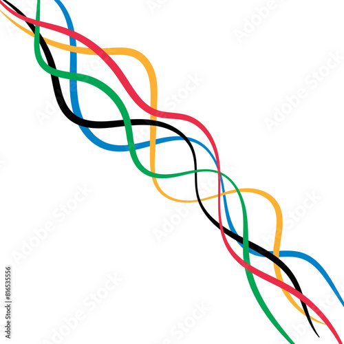 Olympics games 2024 straight lines vector illustration