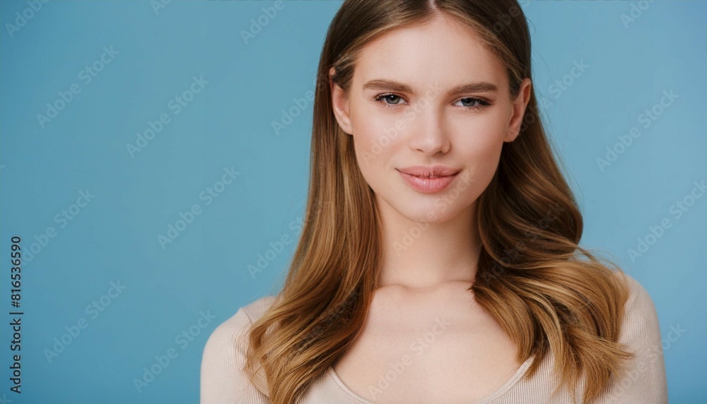 Portrait of young woman posing, looking at camera