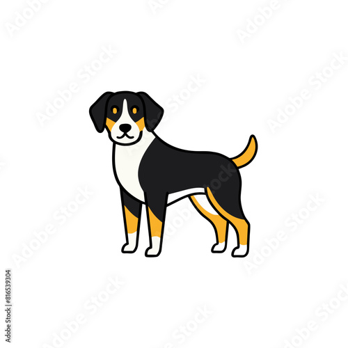 Appenzeller Dog goes icon vector illustration