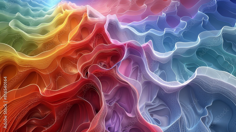 Fototapeta premium Abstract Gradients Artistic Expression: A 3D image showcasing artistic expression through abstract gradients