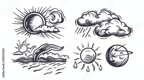 Four of meteorological icons or symbols for weather photo