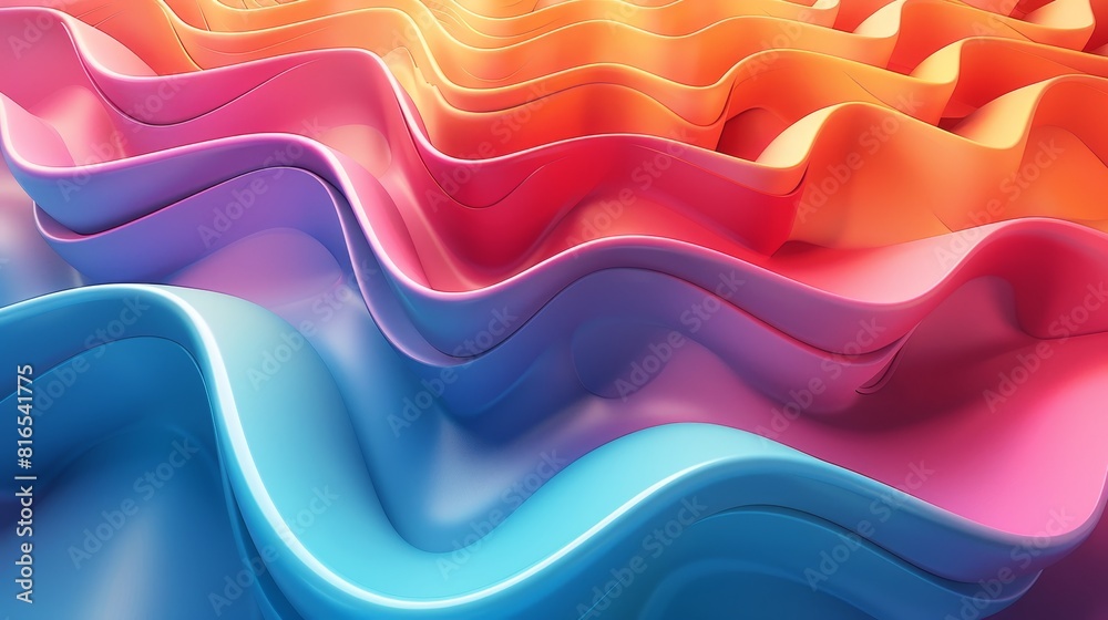 Obraz premium Gradient Patterns Modern Art: A 3D illustration representing modern art using gradient patterns