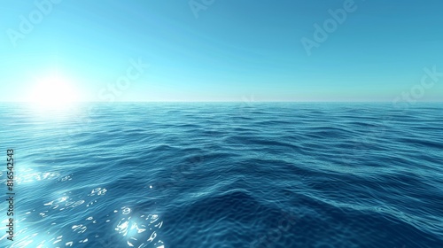 Nature Gradients Ocean  A 3D illustration capturing gradients in an ocean scene  with waves