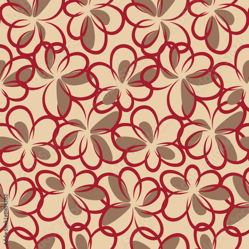 Wallpaper Mural Japanese Round Line Flower Vector Seamless Pattern Torontodigital.ca