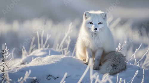 Snowy Sentinel Arctic Fox on the Tundra