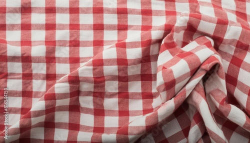 Red and white checkered tablecloth texture