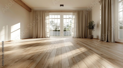 Sunlit Hardwood Floor with Natural Grain