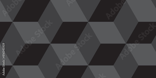 Abstract modern black and gray stripe rectangles hexagon type cube geometric pattern. creative square diamond mosaic element pattern. Cubic ornament grid tiles and wallpaper used for background.