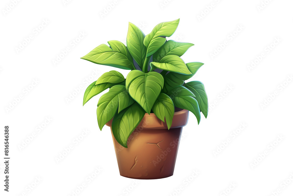 Obraz premium PNG Image of 3D plant in a pot