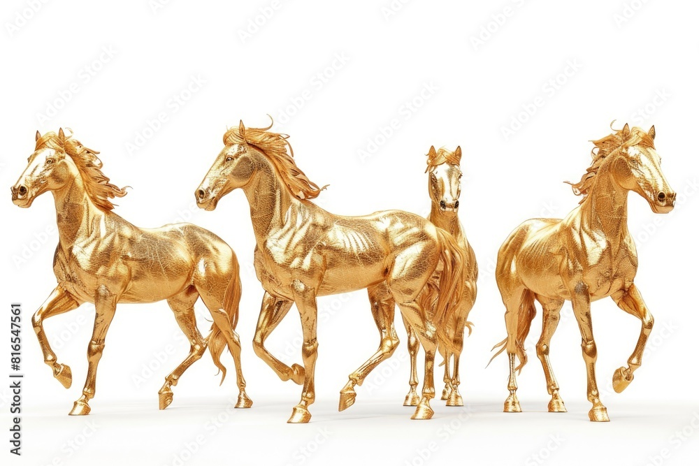 gold horse on white background
