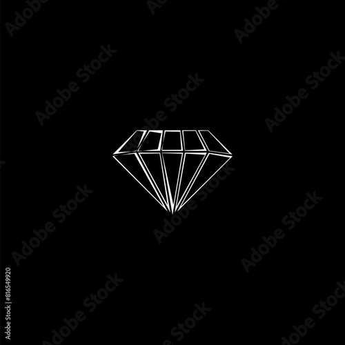 Diamond shape frame icon isolated on dark background