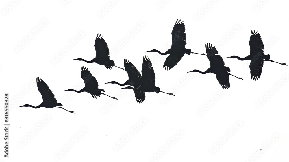 Fototapeta premium PNG image set of silhouettes of birds.