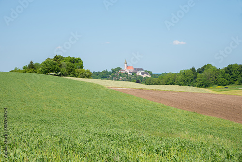 fields around cloister Andechs, rural landscape bavaria