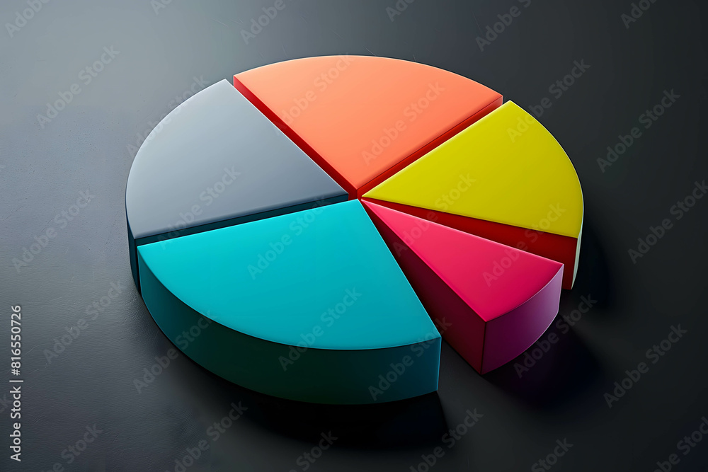 Obraz premium Wallpaper or background 3D pie chart represent financial shares and ratios, used for illustrations and presentations