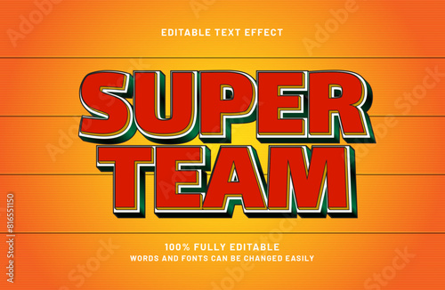 super team 3d editable text effect