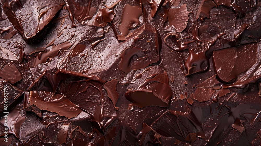 Luxurious melted chocolate bar with rich texture and details Luxurious melted chocolate bar with rich texture and details