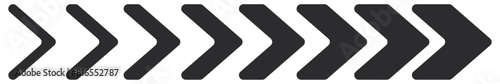 Dynamic moving arrow symbol with transparent background.