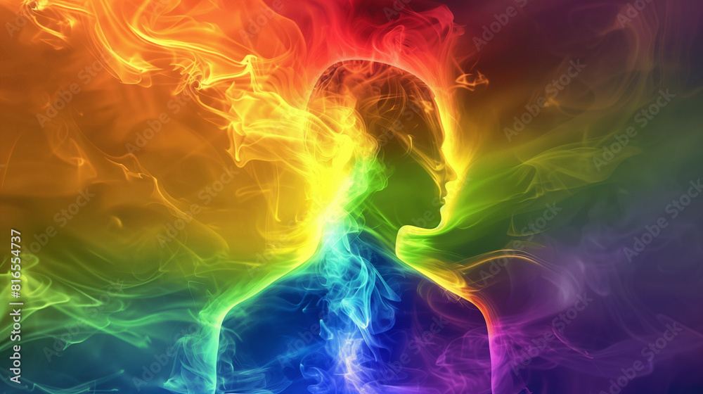 Energy Alignment An abstract representation of the seven chakras in