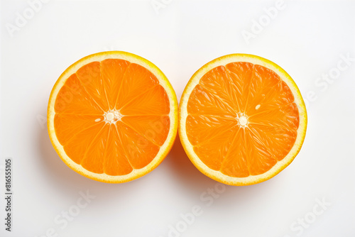 Sliced orange isolated on white background.