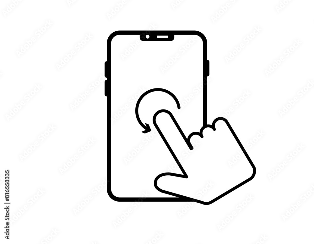 スマホを操作するイラスト 左回り スマホを操作するイラスト 左回り