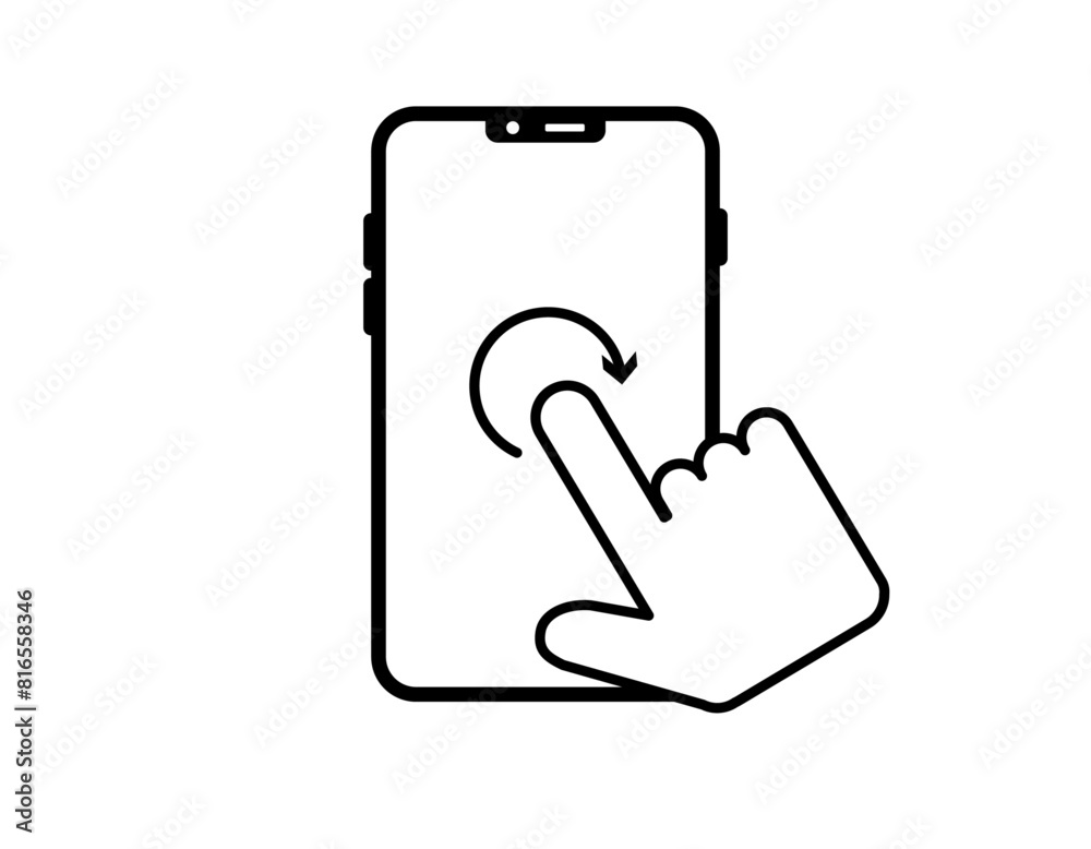 スマホを操作するイラスト 右回り スマホを操作するイラスト 右回り