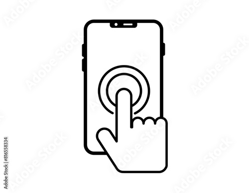 スマホを操作するイラスト　ダブルタップ