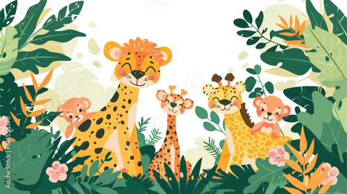 Happy Mothers day card designs Four. Cute wild animal