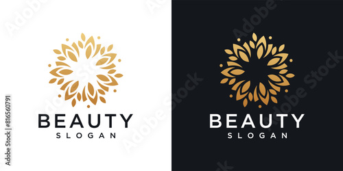 Luxury flower logo design concept, flower logo template	