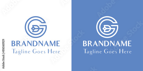 Letter G Tulip Logo, for business related to flower with G initials