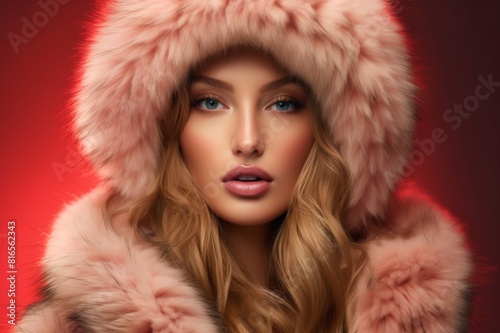 portrait of woman in fur hat