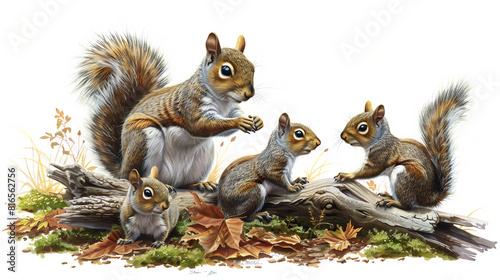 Family Fun Among Gray Squirrels © Théo