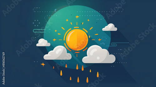 A weather icon with sun and clouds, representing a weather forecasting app, vector app icons