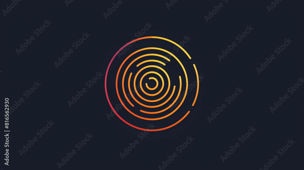 A linear icon of a camera lens with focus lines, representing a photography or camera app, app linear icons A linear icon of a camera lens with focus lines, representing a photography or camera app, app linear icons