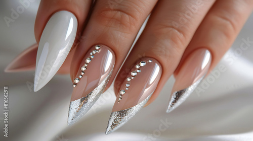 Silver French Nail Art