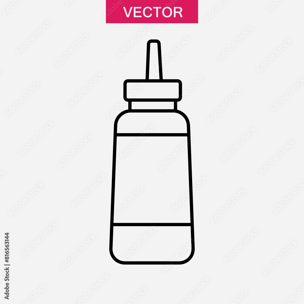 Ketchup Bottle line icon, vector flat trendy style illustration for web and app..eps Ketchup Bottle line icon, vector flat trendy style illustration for web and app..eps