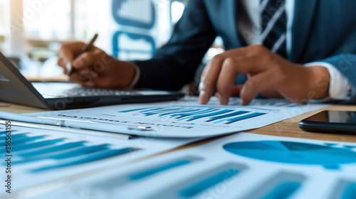 Businessman Reviewing Financial Graph