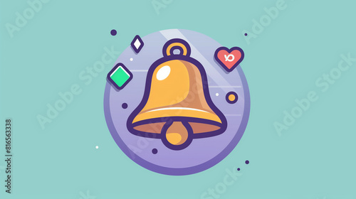 A bell icon with notification dots, indicating alerts or notifications on social networking sites, Social icons